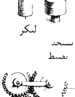 Transparent detail of gear train from al-Jazari scribe automaton
