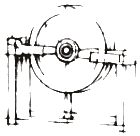 Transparent detail of spoked wheel from al-Jazari clock mechanism